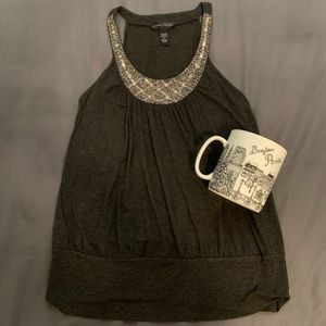 Cable and Gauge Gray Beaded Shirt